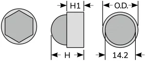 Hexagon nut protection cap model selection chart