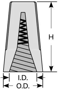Screw-on wire connector model selection drawing