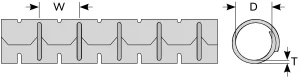 Split wrapping band dimension drawing