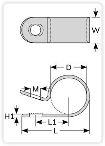 Cable clamp model selection drawing