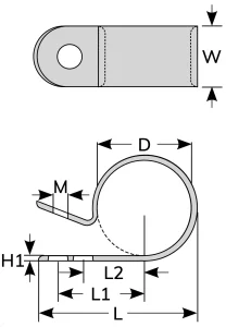 Cable clamp model selection drawing 2