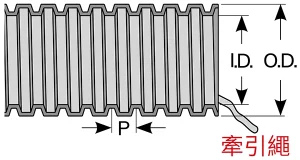 PVC conduit with pull cord selection drawing